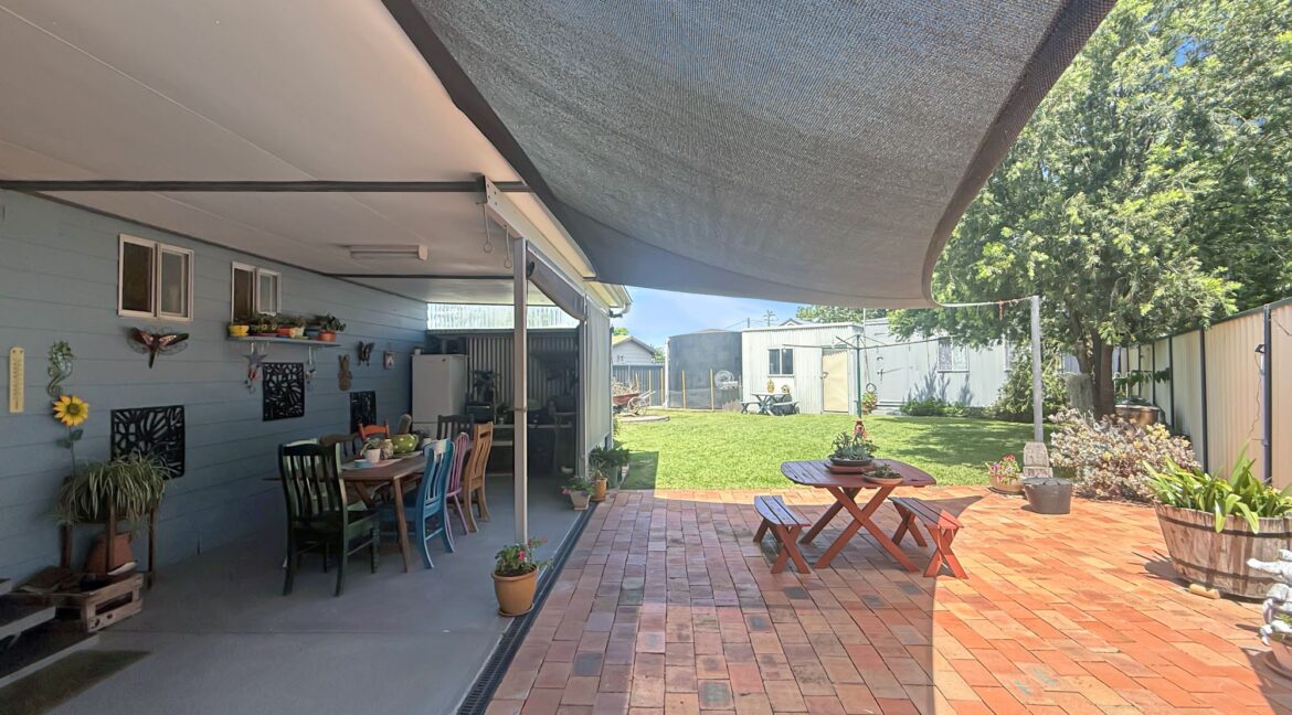 Paved area and rear yard